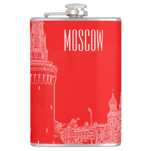 Flasques Croquis rouge de la cathédrale St Basile de Moscou