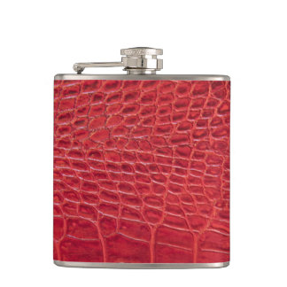 Flasques Cuir rouge d'alligator de Faux