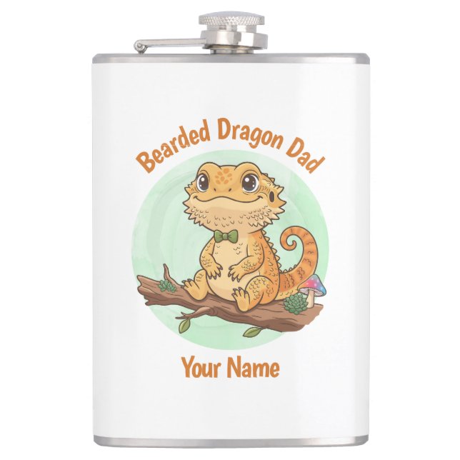 Flasques Custom Bearded Dragon Dad Flask (Devant)