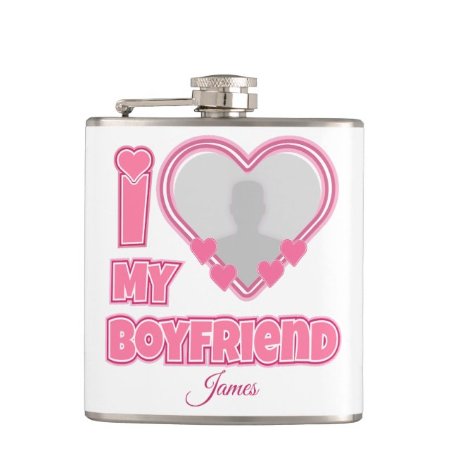 Flasques Custom I Love My Boyfriend - Ajouter photo et nom (Devant)