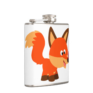 Flasques Cute Cartoon Fox Et Papillon Hip Flask