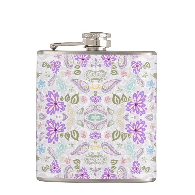 Flasques Cute colorful pastel paisley patterns (Devant)