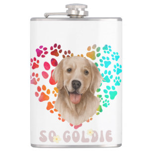 Flasques Cute paw Coeur doré Chien Chien Chien Chien Chien