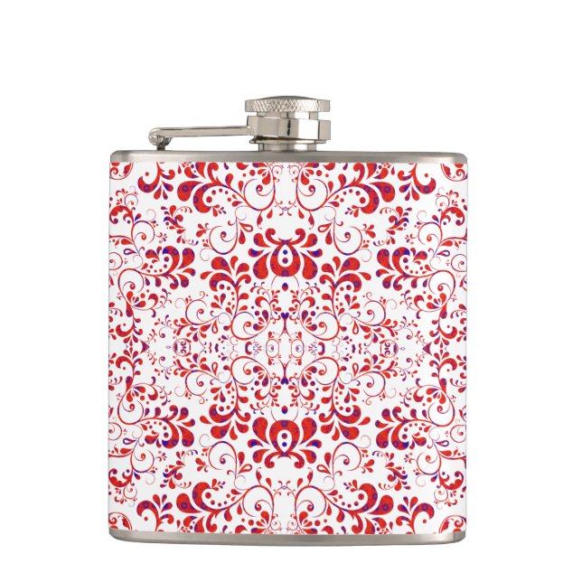 Flasques Cute red white floral pattern (Devant)
