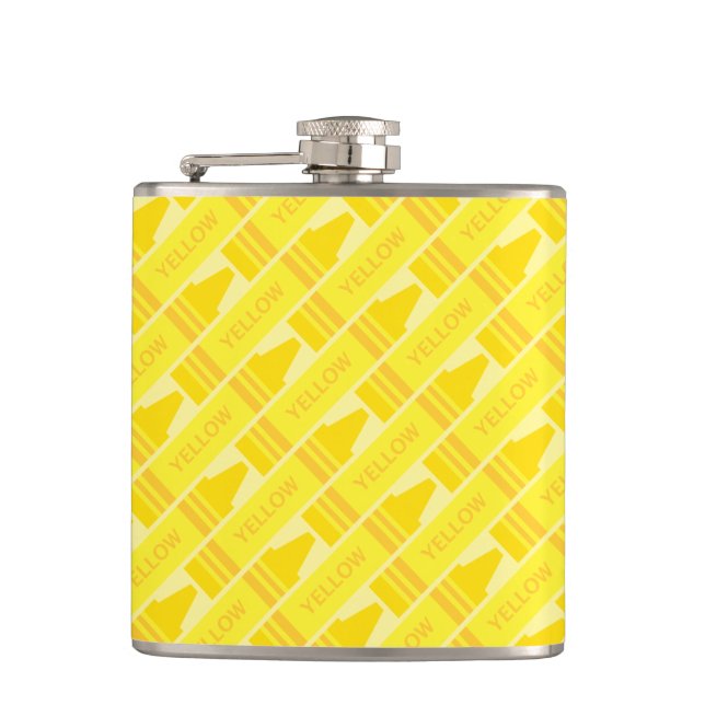 Flasques Cute Yellow Crayon Artsy Motif (Devant)