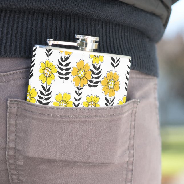 Flasques Daisy dooda en jaune et noir (En situation)