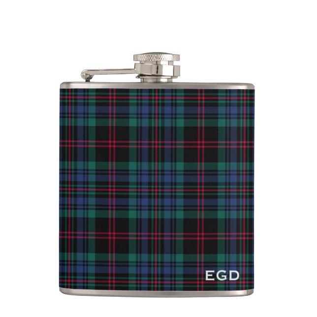Flasques Daly Tartan Monogram Royal Blue Plaid (Devant)