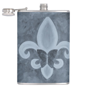 Flasques Denim Butterfleur Papillon bleu Fleur de Lis