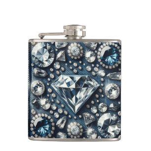 Flasques Denim & Diamonds Bling Bijoux Glamour Pierres Préc