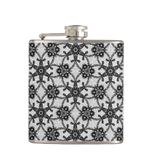 Flasques Dentelle antique - noir et blanc