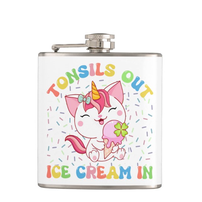 Flasques Des Tonsiles, De La Glace Dans | Chat Unicorn (Devant)