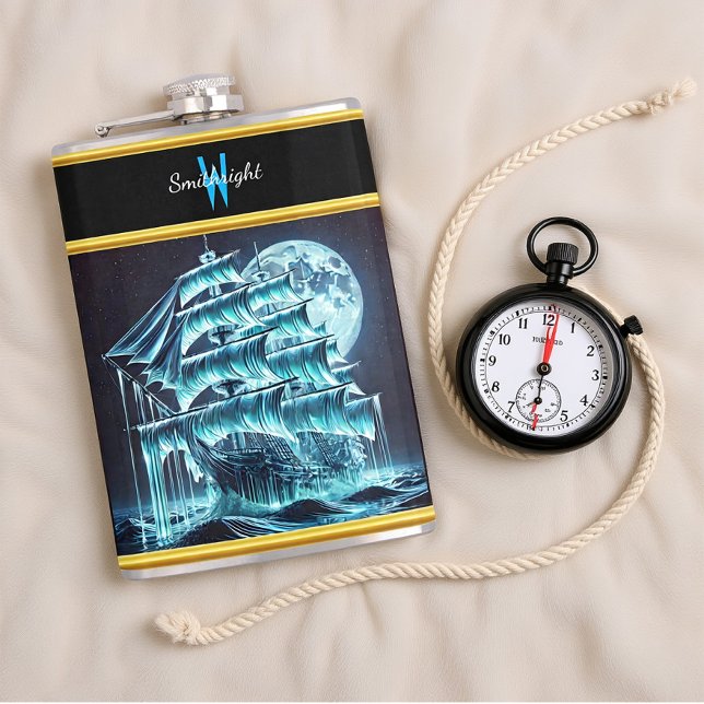 Flasques Des Voiles De Bateau Pirate GhoMajeur Sous Pleine  (Créateur téléchargé)