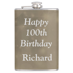 Flasques Design élégant personnalisé 100e anniversaire