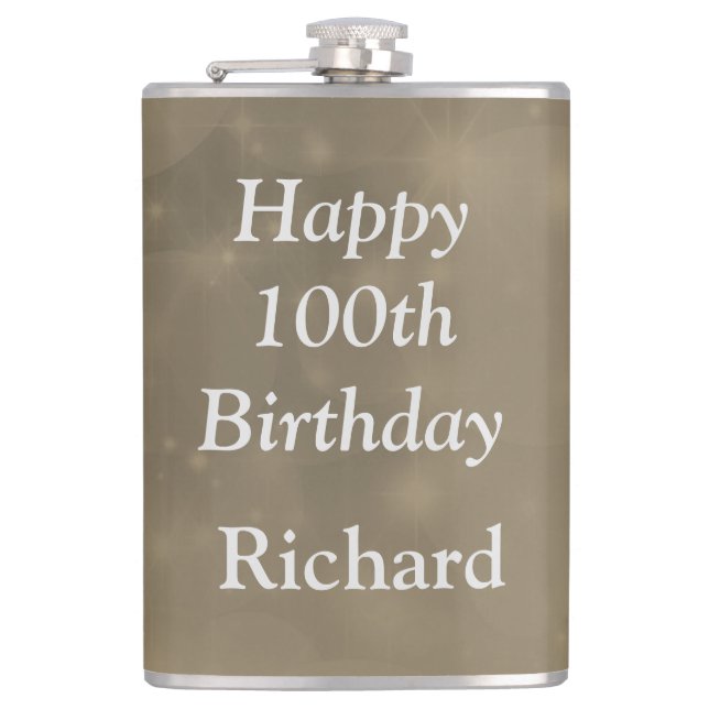 Flasques Design élégant personnalisé 100e anniversaire (Devant)