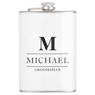 Flasques Design moderne Groomsmen Cadeaux Monogramme Best M