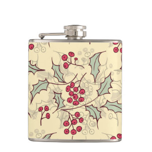 Flasques Design motif Holly berry