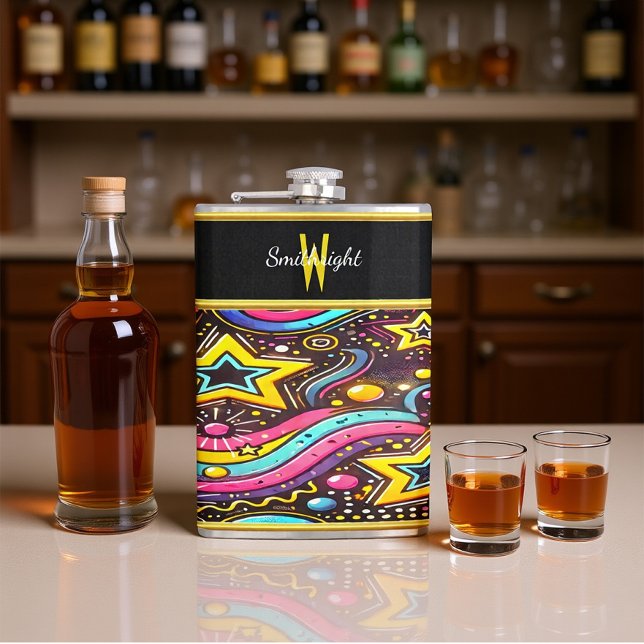 Flasques Design Starry Swirl coloré (Créateur téléchargé)