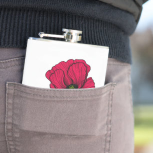 Flasques Dessin de pavot rouge