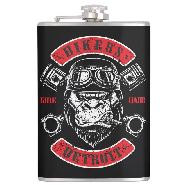 Flasques Détroit Biker Chopper Gorilla (Devant)