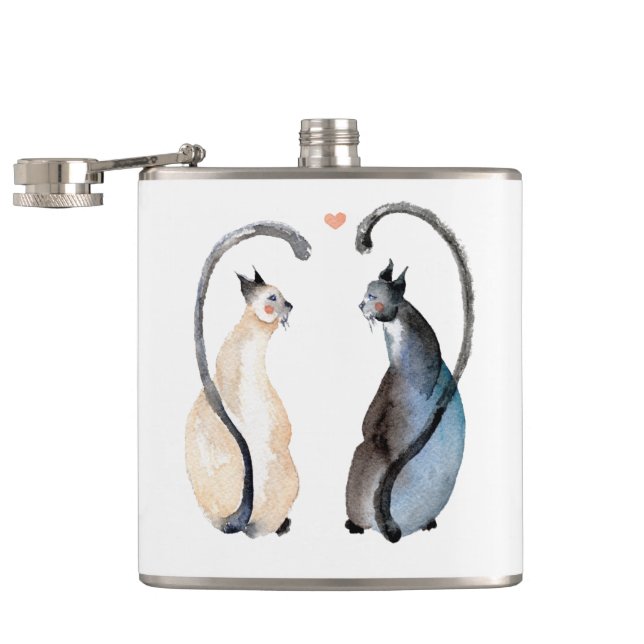 Flasques Deux chats amoureux (Ouvert)