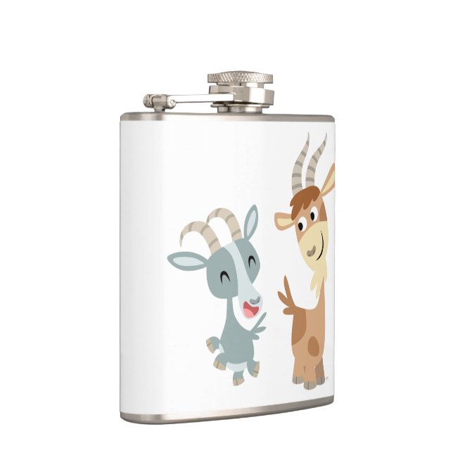 Flasques Deux Jolies Cartoon Chèvres Hip Flask (Droite)