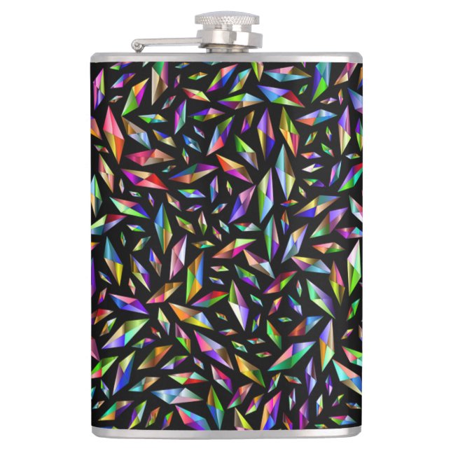 Flasques Diamants multicolores abstraits modernes sur fond  (Devant)