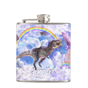 Flasques dinosaure arc-en-ciel unicorne dinocorne