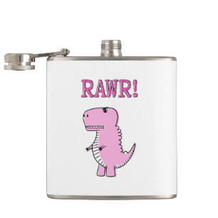 Flasques Dinosaure T-Rex De Caricature Rose Cuisine Et Colo