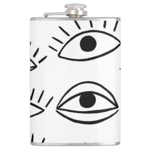 Flasques Doodle eye, motif créatif sans couture.