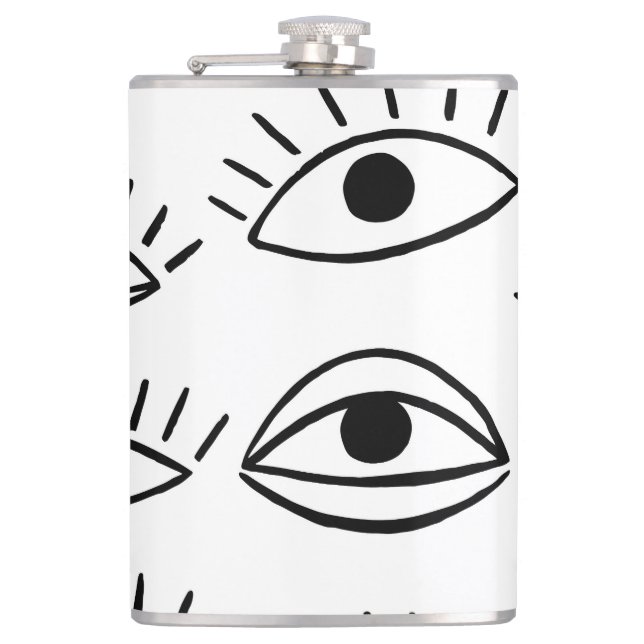 Flasques Doodle eye, motif créatif sans couture. (Devant)