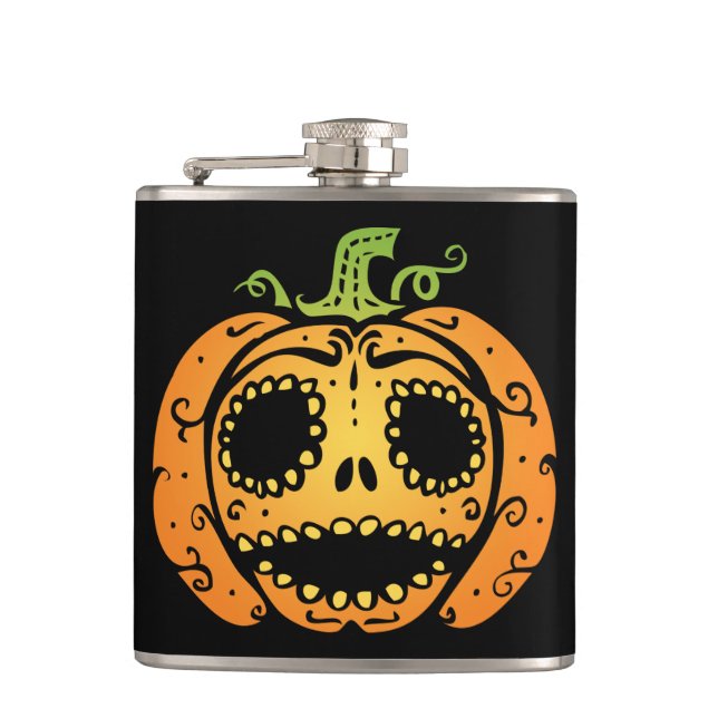 Flasques Douce citrouille d'Halloween visage (Devant)