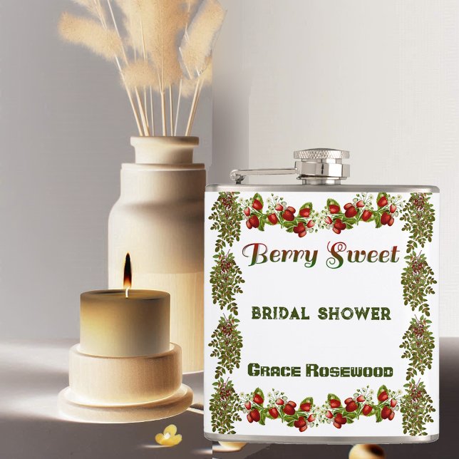 Flasques Douce Foliage D'automne Baie Sucrée Fête de Mariag (Cute Fall Foliage Autumn Berry Sweet Bridal Shower Flask)