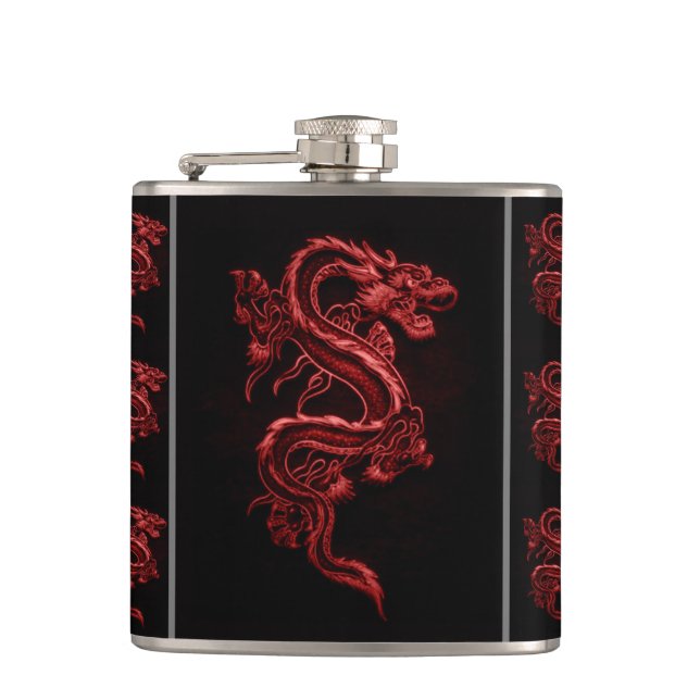 Flasques Dragon asiatique rouge (Devant)