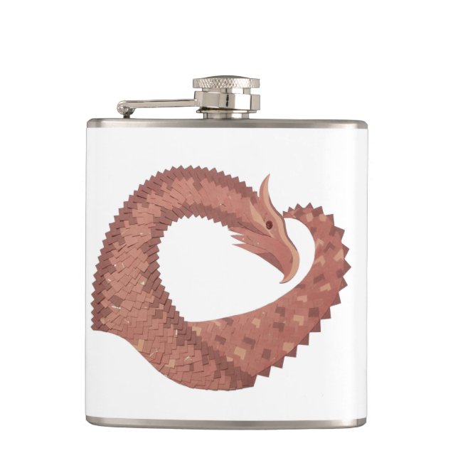 Flasques Dragon cardiaque Brown en blanc (Devant)