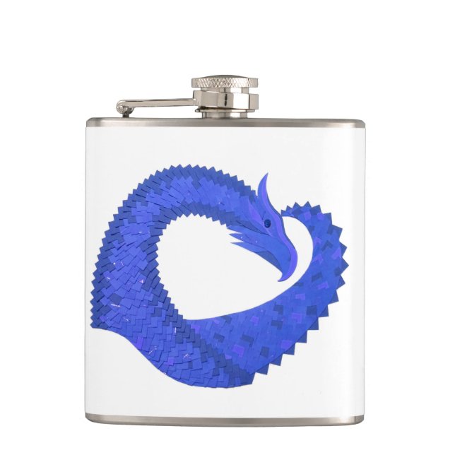Flasques Dragon cœur bleu sur fond blanc (Devant)