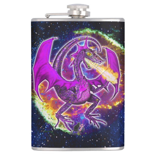 Flasques Dragon cosmique de Tourmaline (Devant)