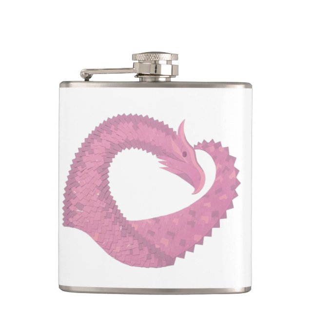 Flasques Dragon de coeur rose sur blanc (Devant)