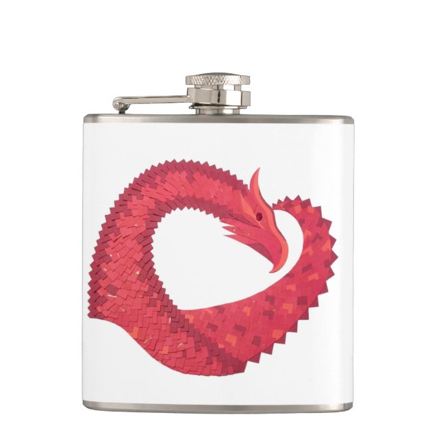 Flasques Dragon de coeur rouge en blanc (Devant)
