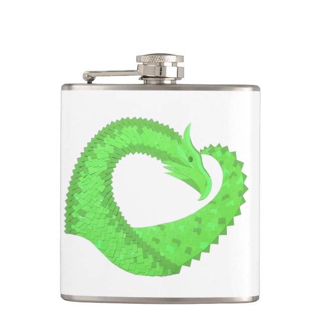 Flasques Dragon de coeur vert citron blanc (Devant)