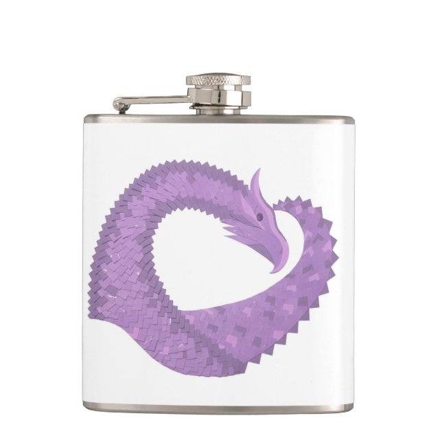 Flasques Dragon de coeur violet de lavande blanc (Devant)
