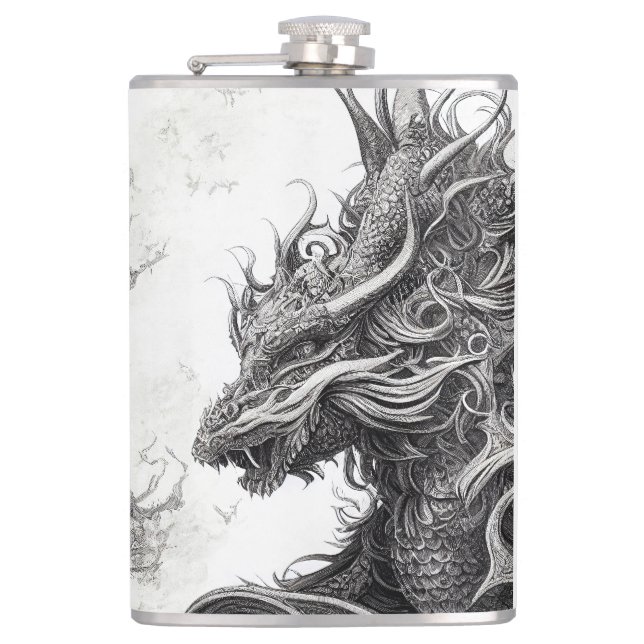 Flasques Dragon Legend Wild Nature Illustration Line Epic (Devant)