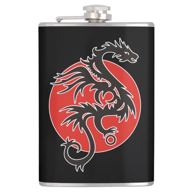 Flasques Dragon Sun - blanc rouge noir + vos idées (Devant)
