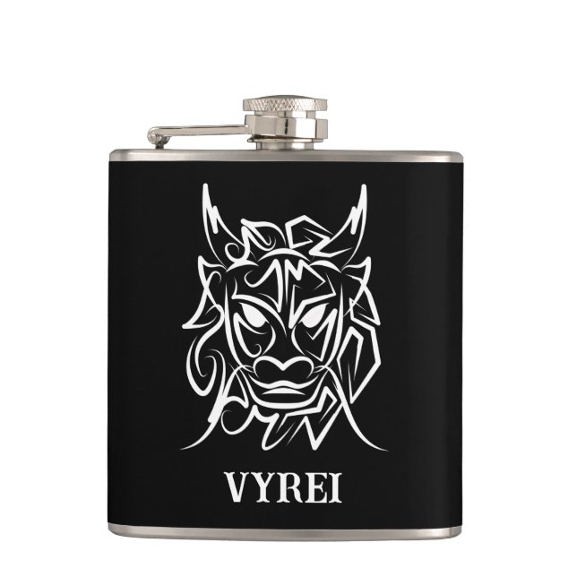 Flasques Dragon tribal noir et blanc (Devant)