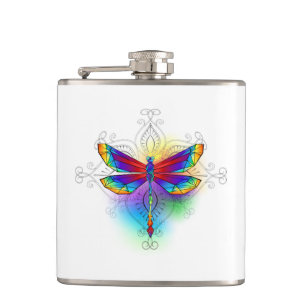 Flasques Dragonfly en arc-en-ciel