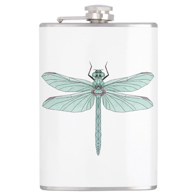 Flasques dragonfly insecte Vinyl Wrapped Flask (Devant)