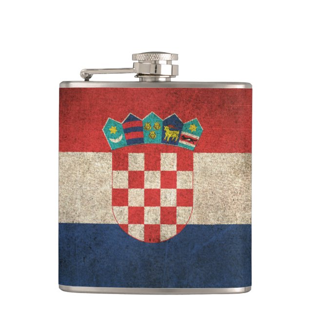 Flasques Drapeau affligé par cru de la Croatie