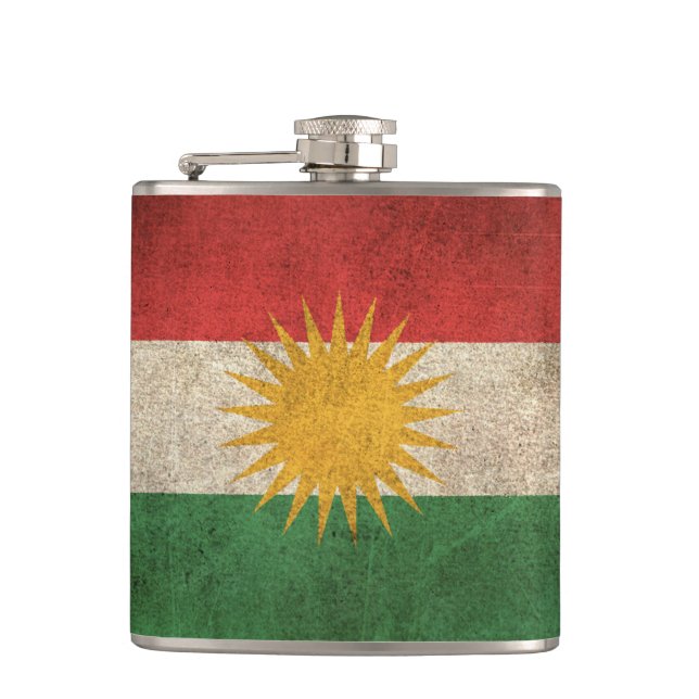 Flasques Drapeau affligé par cru du Kurdistan (Devant)