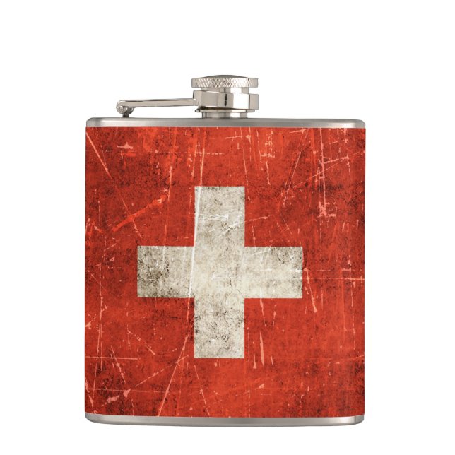 Flasques Drapeau âgé et rayé de cru de la Suisse (Devant)