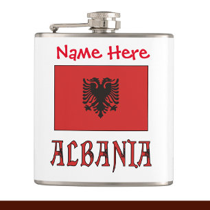 Flasques Drapeau albanais Albanie personnalisé rouge