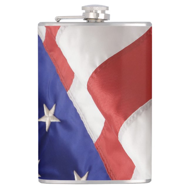 Flasques Drapeau américain Fiole enveloppée de vinyle, 8 oz (Devant)